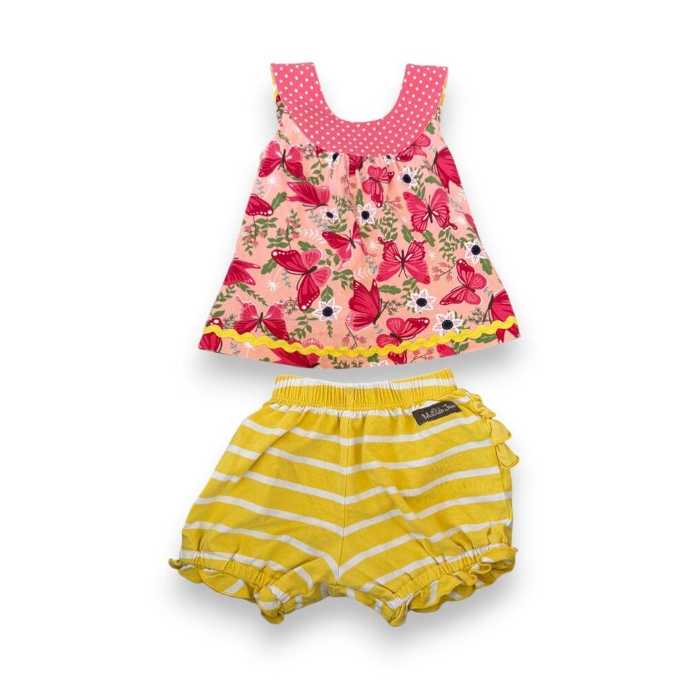 Matilda Jane Butterfly Tank and Striped Short Set 18-24 Months